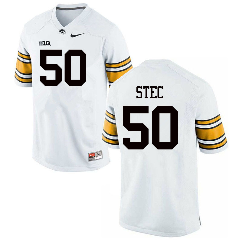 Men #50 Louie Stec Iowa Hawkeyes College Football Jerseys Sale-White - Click Image to Close